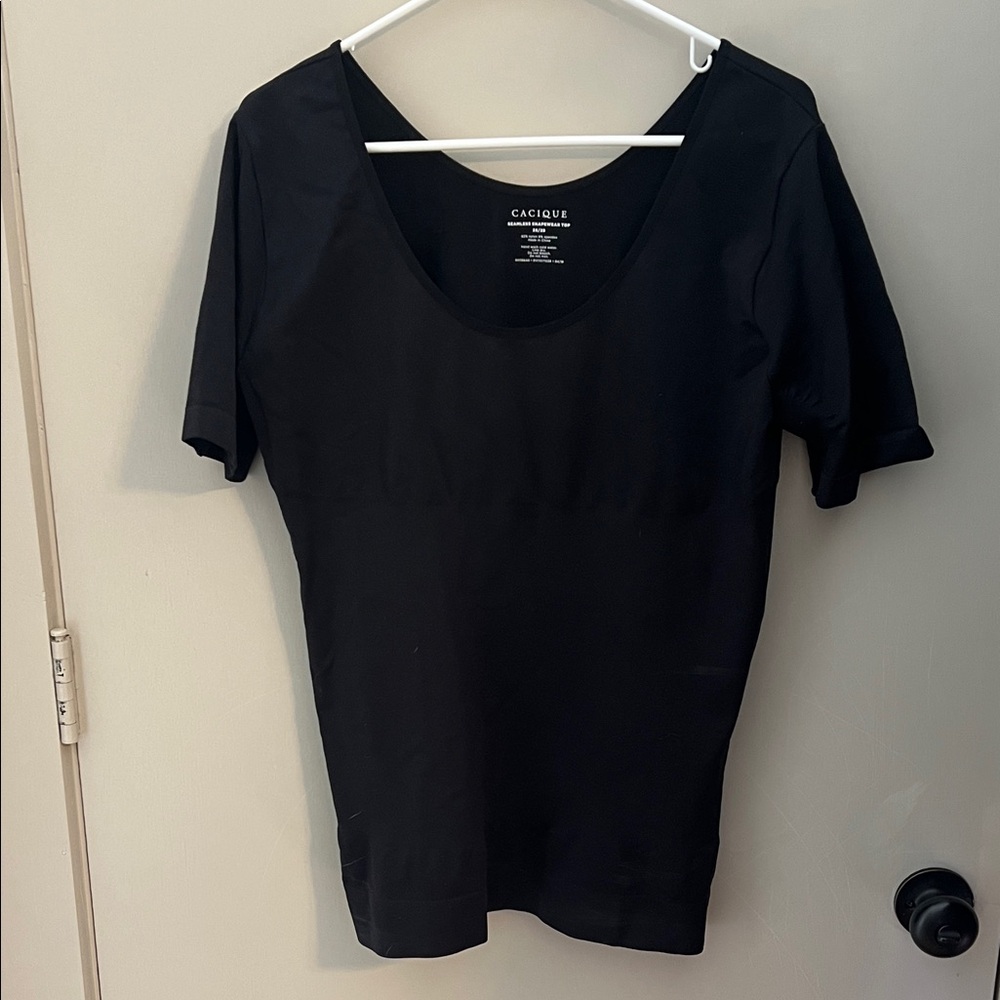 Cacique Women's Classic Black Short Sleeve Tee